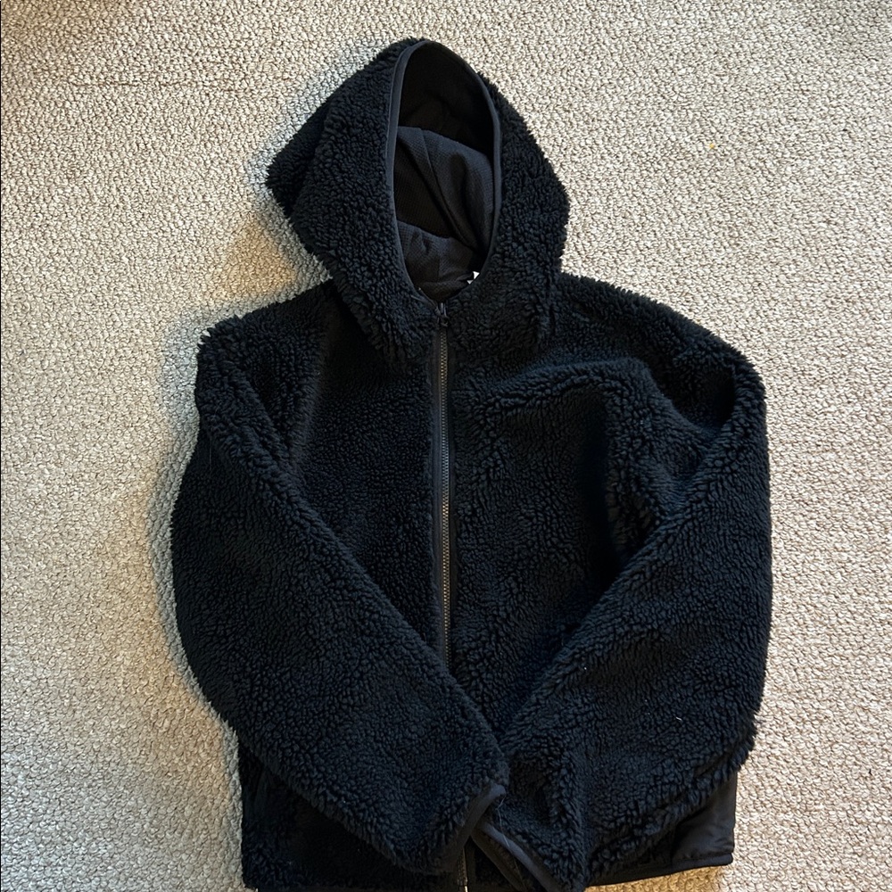 Cozy Black Sherpa Hoodie, Aritzia, TNA Brand